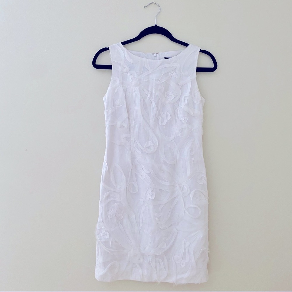 White Flower Ribbon Dress Ann Taylor Size 2